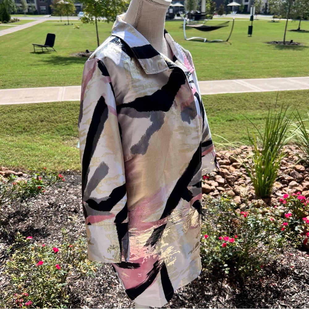 Ming Wang Metallic Abstract Patterned Women's Jac… - image 4